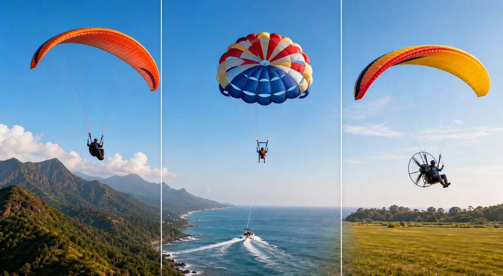 Image for blog: Paragliding vs Parasailing vs Paramotoring: Complete Comparison