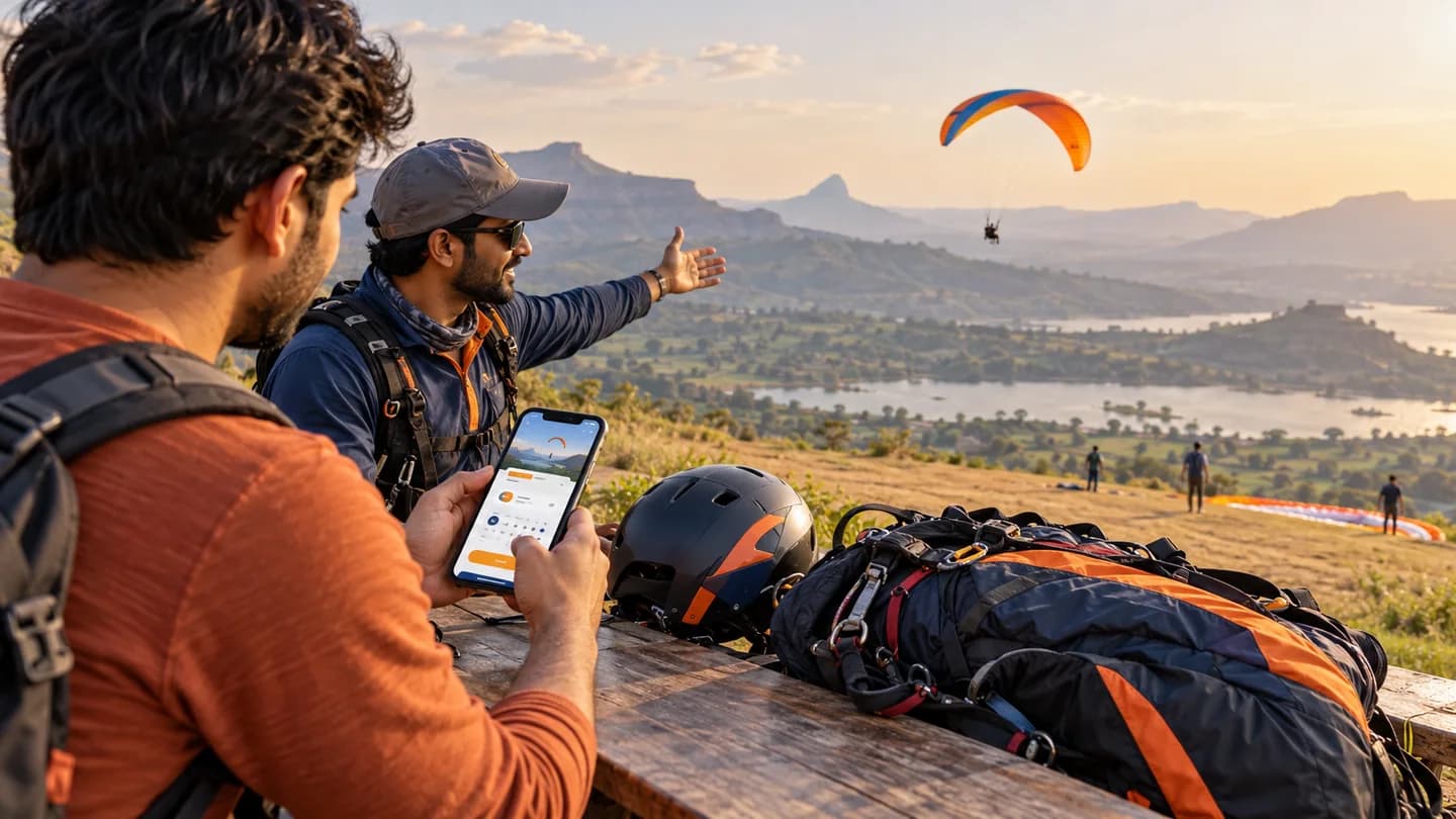 Image for blog: How to Book a Tandem Paragliding Flight in Kamshet (Step by Step)