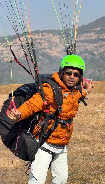 Paragliding takeoff Kamshet