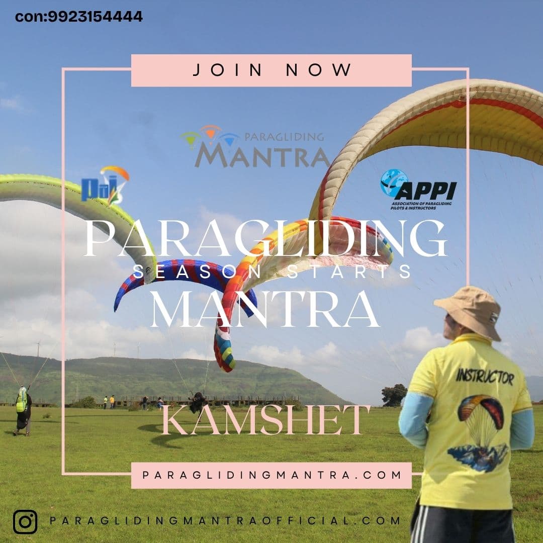 Paragliding pilots and guests gathered at a Kamshet launch site for the season inauguration ceremony
