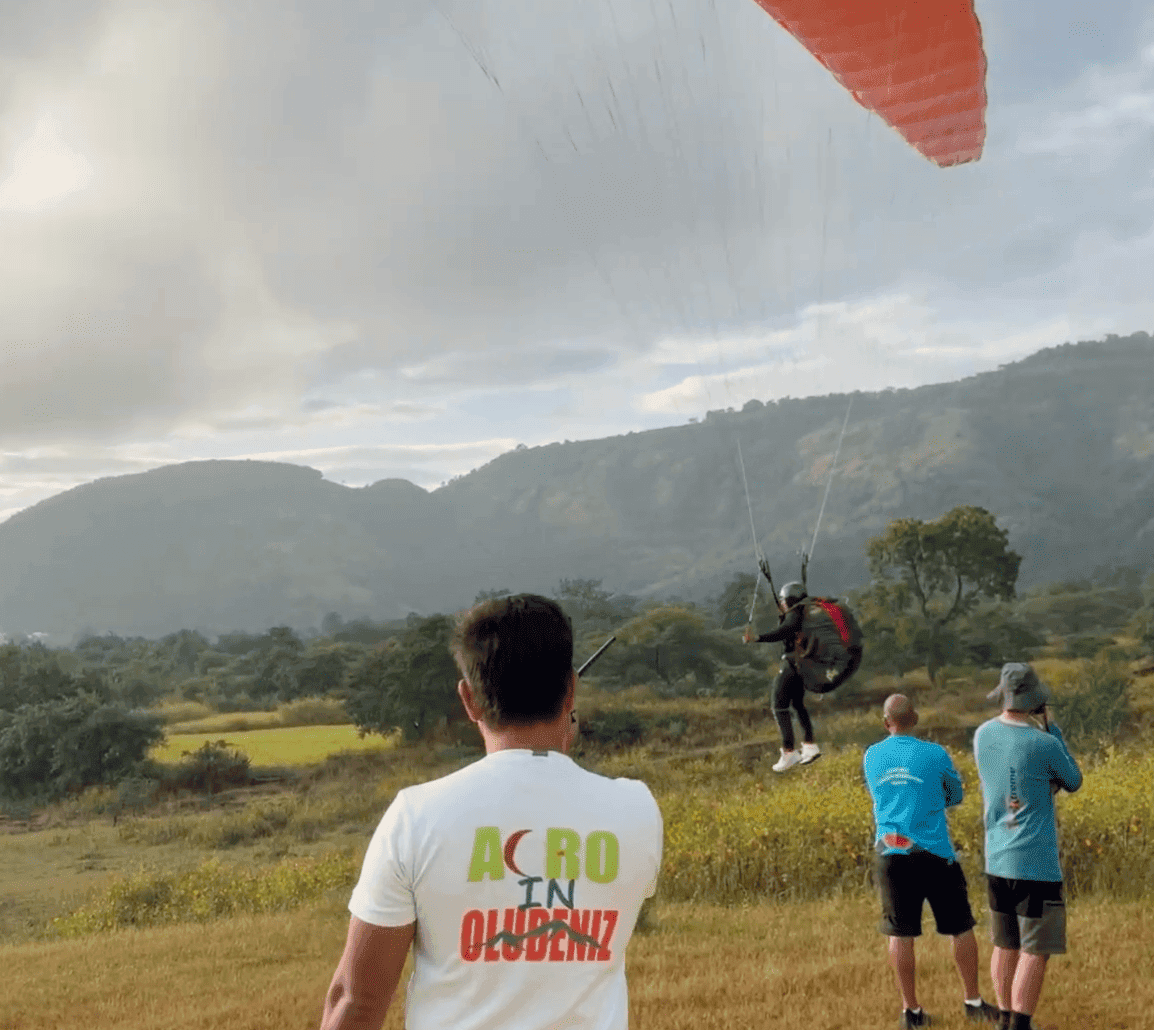 Paragliding enthusiasts learning to fly in Kamshet near Mumbai