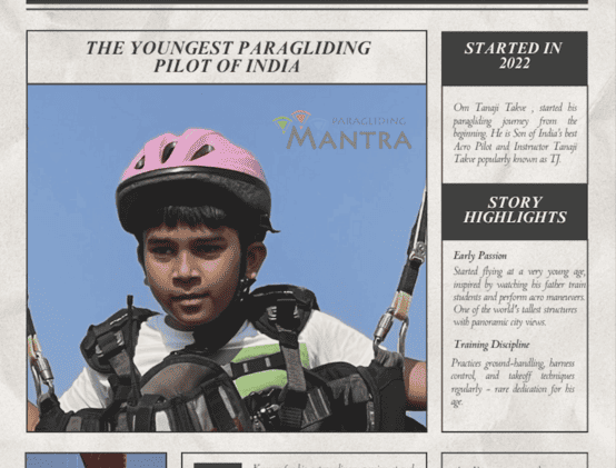Youngest Paragliding Pilot (Om Tanaji)
